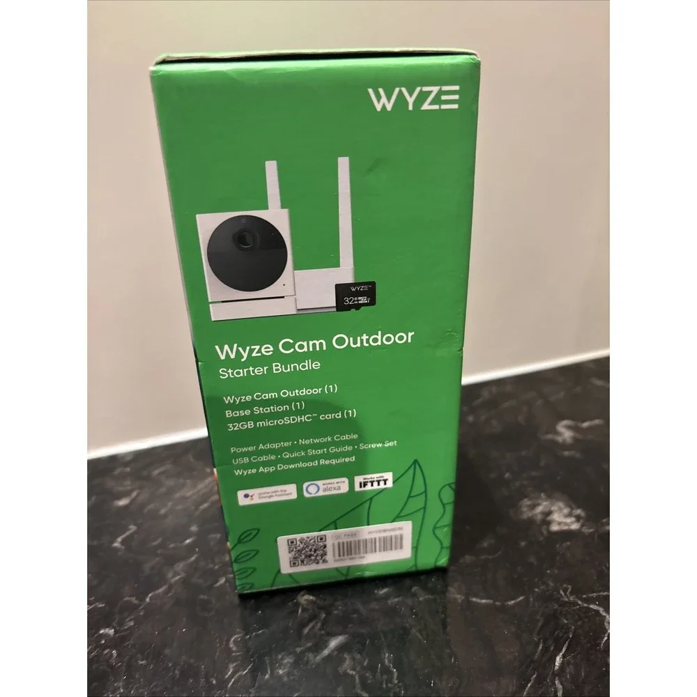 Wyze Cam Outdoor Starter Bundle Wire-Free W/32GB Memory NEW Sealed WVOD1B1MSD32